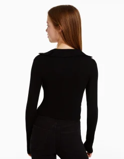 FEMME BERSHKA Tee-shirts*Top manches longues col polo boutons