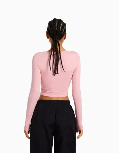 FEMME BERSHKA Tee-shirts*Top manches longues croisé