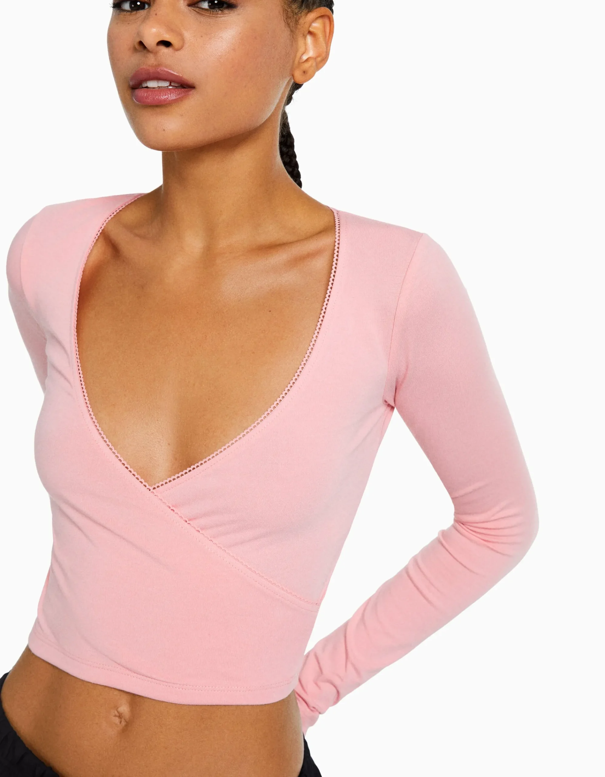 FEMME BERSHKA Tee-shirts*Top manches longues croisé