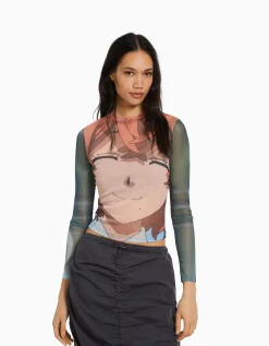 FEMME BERSHKA Vêtements*Top manches longues imprimé TOKYO REVENGERS