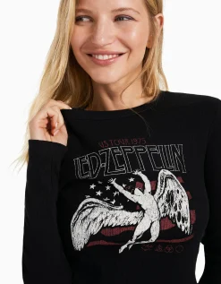 FEMME BERSHKA Tee-shirts*Top manches longues Led Zeppelin