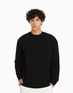 FEMME BERSHKA One Love*Top manches longues oversize imprimé