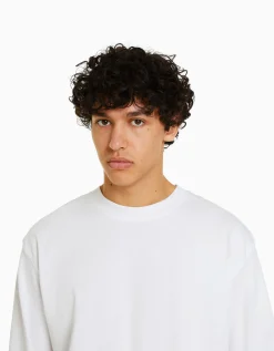 FEMME BERSHKA One Love*Top manches longues oversize imprimé