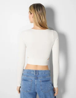 FEMME BERSHKA Vêtements*Top manches longues seamless découpé sur le côté