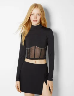 FEMME BERSHKA Tee-shirts*Top manches longues strass