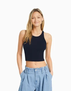 FEMME BERSHKA Tee-shirts*Top sans manches bord-côte