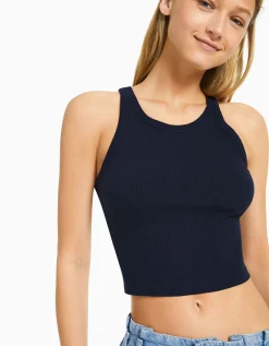 FEMME BERSHKA Tee-shirts*Top sans manches bord-côte
