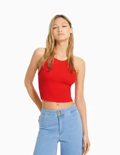 FEMME BERSHKA Tee-shirts*Top sans manches bord-côte