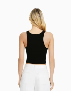 FEMME BERSHKA Tee-shirts*Top sans manches bord-côte