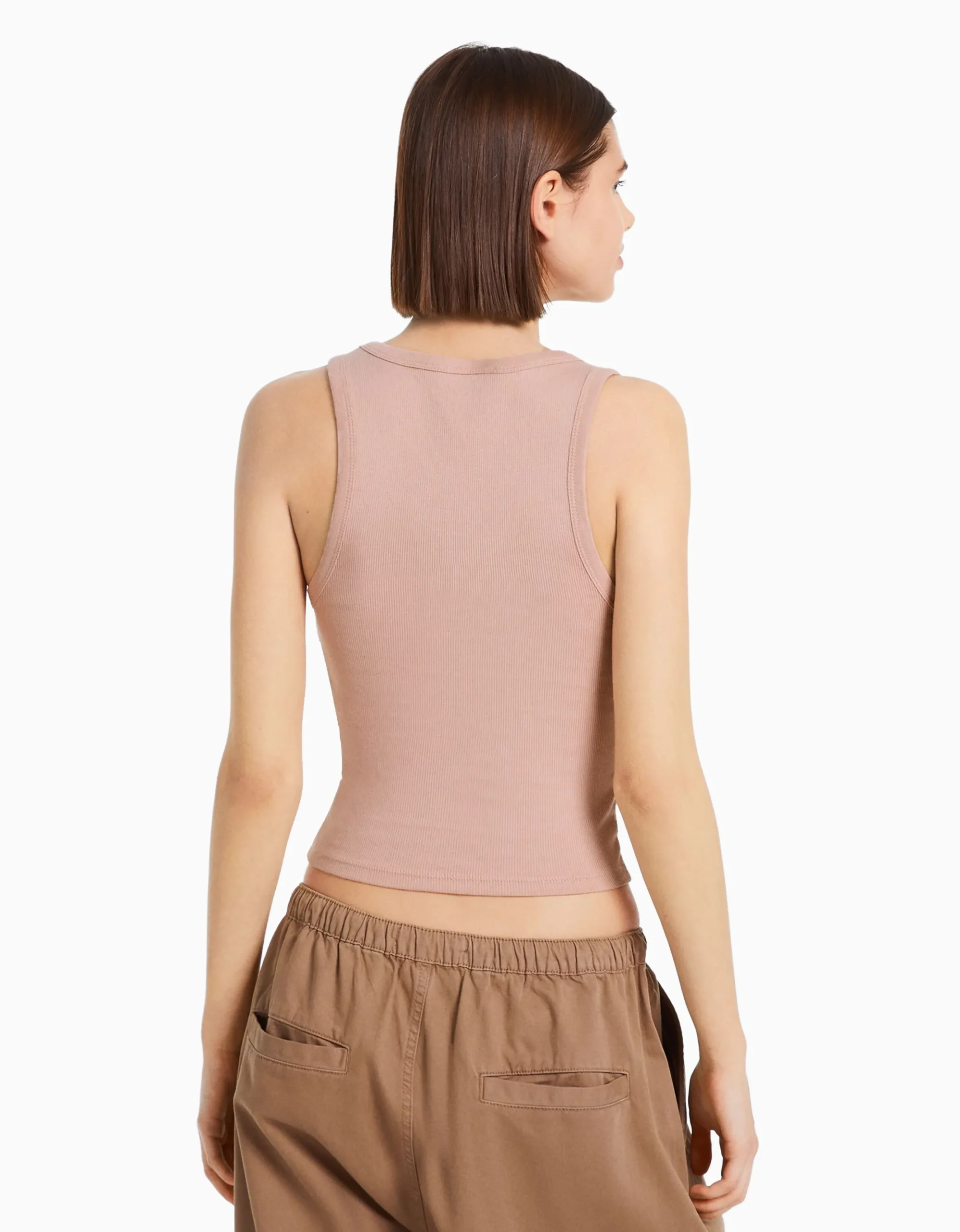 FEMME BERSHKA Tee-shirts*Top sans manches bord-côte