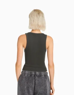 FEMME BERSHKA Tee-shirts*Top sans manches bord-côte