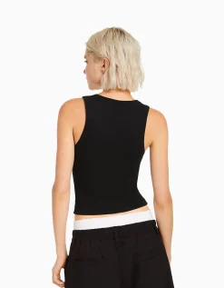 FEMME BERSHKA Tee-shirts*Top sans manches bord-côte