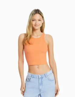 FEMME BERSHKA Tee-shirts*Top sans manches bord-côte