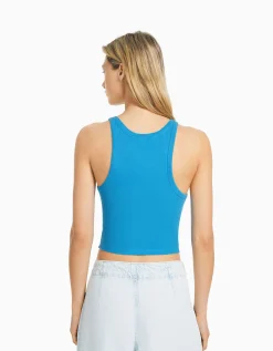 FEMME BERSHKA Tee-shirts*Top sans manches bord-côte