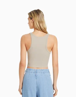 FEMME BERSHKA Tee-shirts*Top sans manches bord-côte