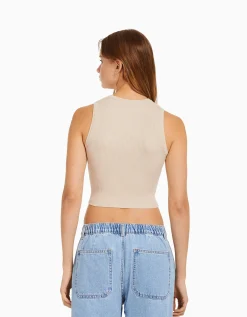 FEMME BERSHKA Tops et corsets*Top sans manches maille