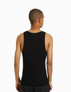 HOMME BERSHKA Tee-shirts*Top sans manches maille côtelée