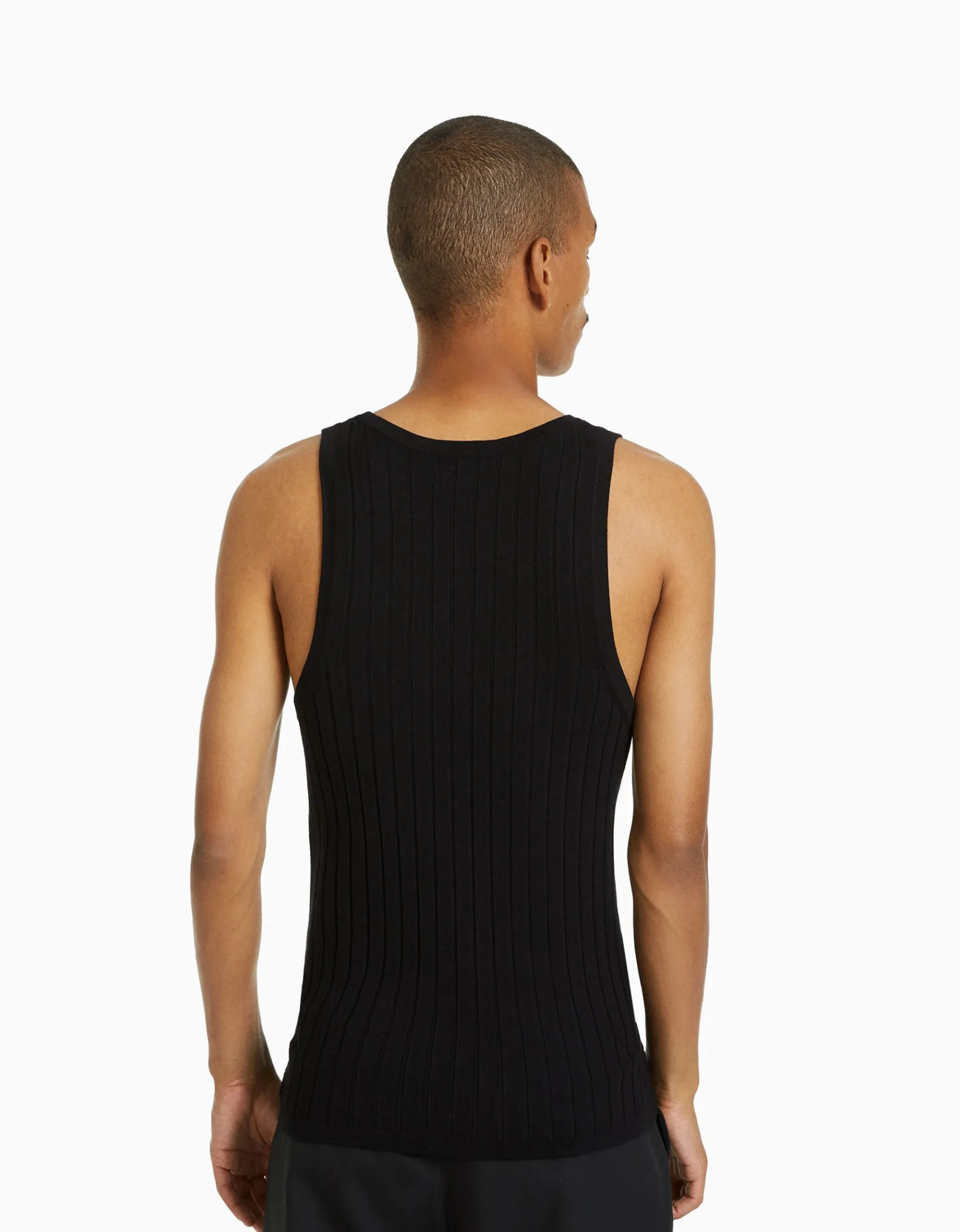 HOMME BERSHKA Tee-shirts*Top sans manches maille côtelée