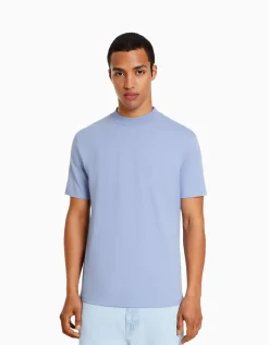 FEMME BERSHKA Personnalisables*T-shirt à manches courtes et col montant