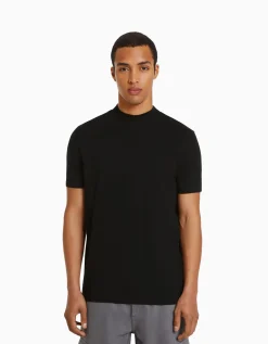 FEMME BERSHKA Personnalisables*T-shirt à manches courtes et col montant