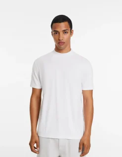 FEMME BERSHKA Personnalisables*T-shirt à manches courtes et col montant