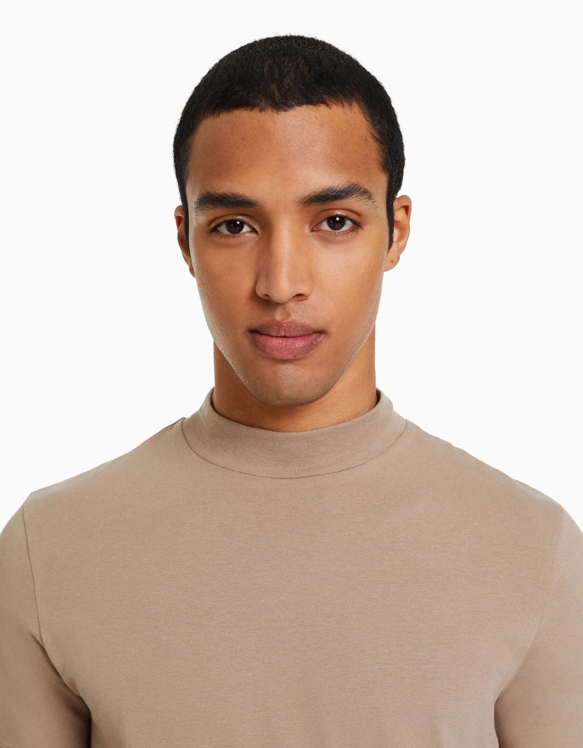 HOMME BERSHKA Tee-shirts*T-shirt à manches courtes et col montant