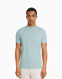 HOMME BERSHKA Tee-shirts*T-shirt à manches courtes et col montant