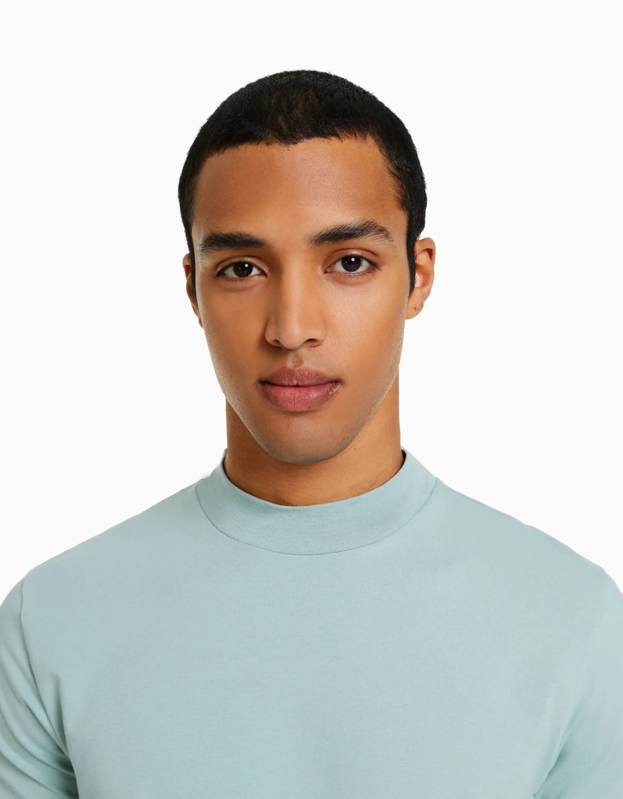 HOMME BERSHKA Tee-shirts*T-shirt à manches courtes et col montant