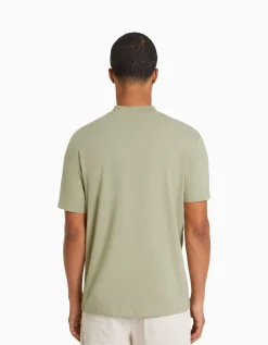 HOMME BERSHKA Vêtements*T-shirt à manches courtes et col montant