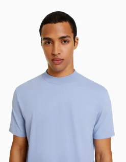 HOMME BERSHKA Vêtements*T-shirt à manches courtes et col montant