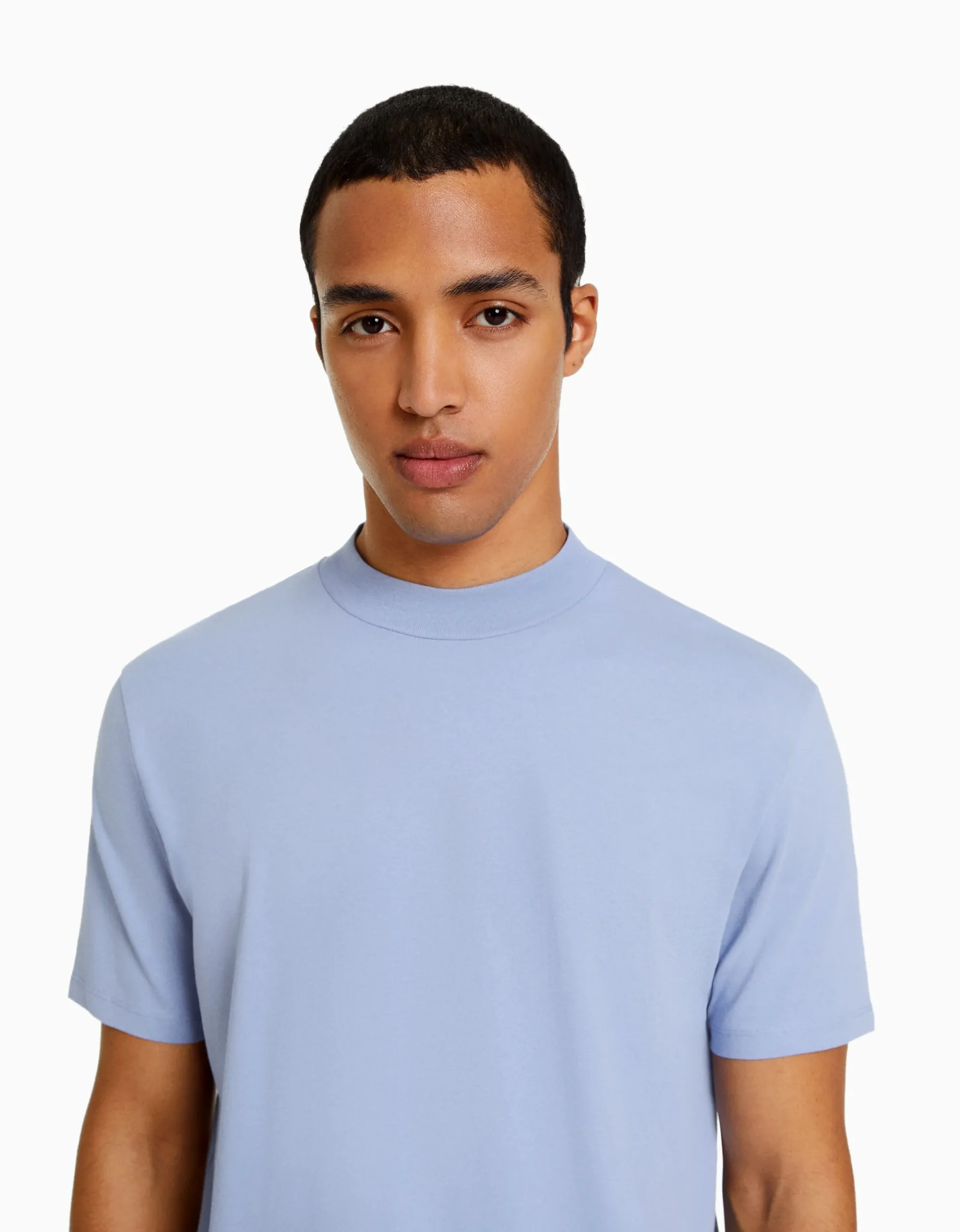 HOMME BERSHKA Vêtements*T-shirt à manches courtes et col montant