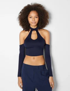 FEMME BERSHKA Tee-shirts*T-shirt à manches longues cut out