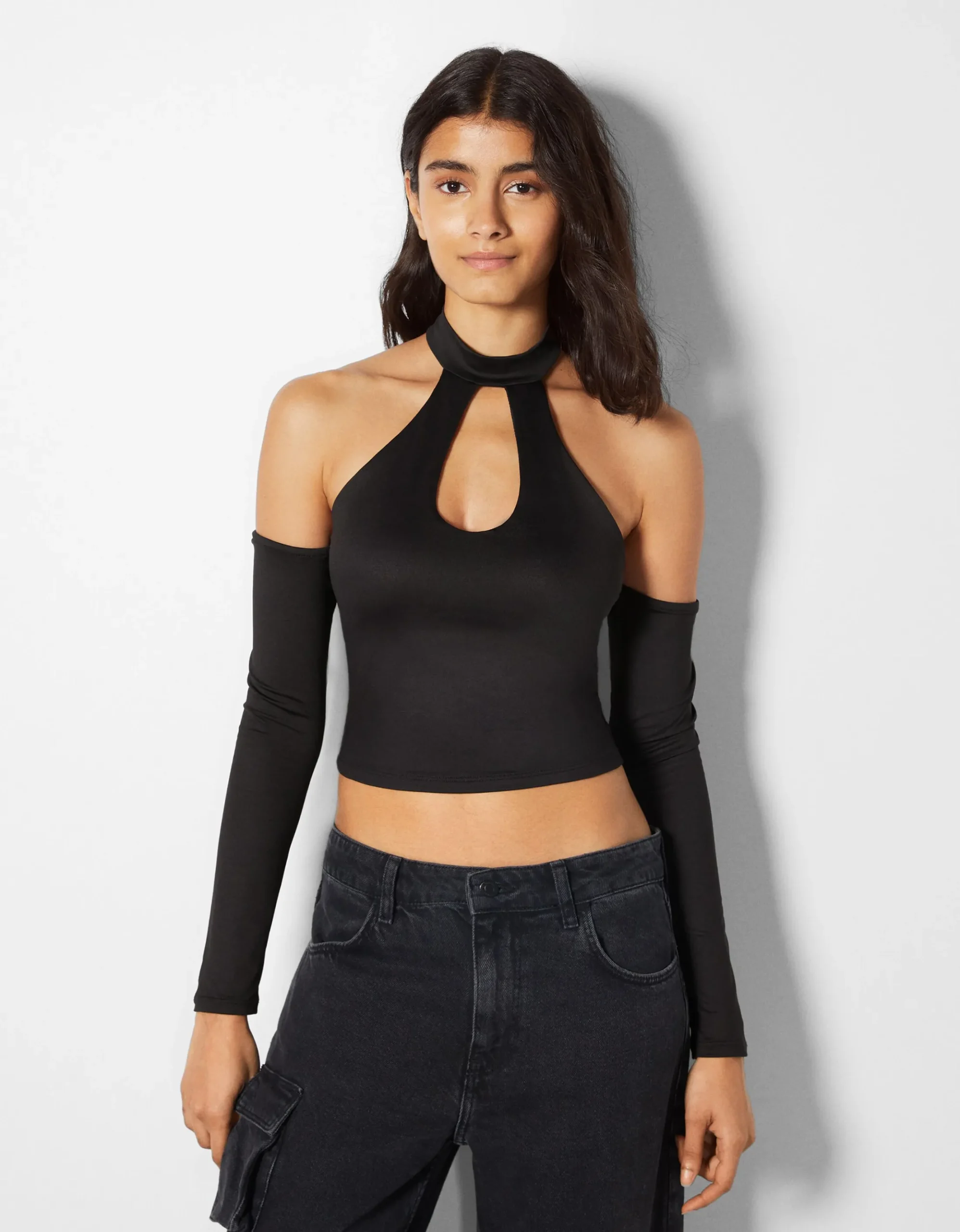 FEMME BERSHKA Tee-shirts*T-shirt à manches longues cut out