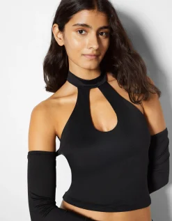FEMME BERSHKA Tee-shirts*T-shirt à manches longues cut out
