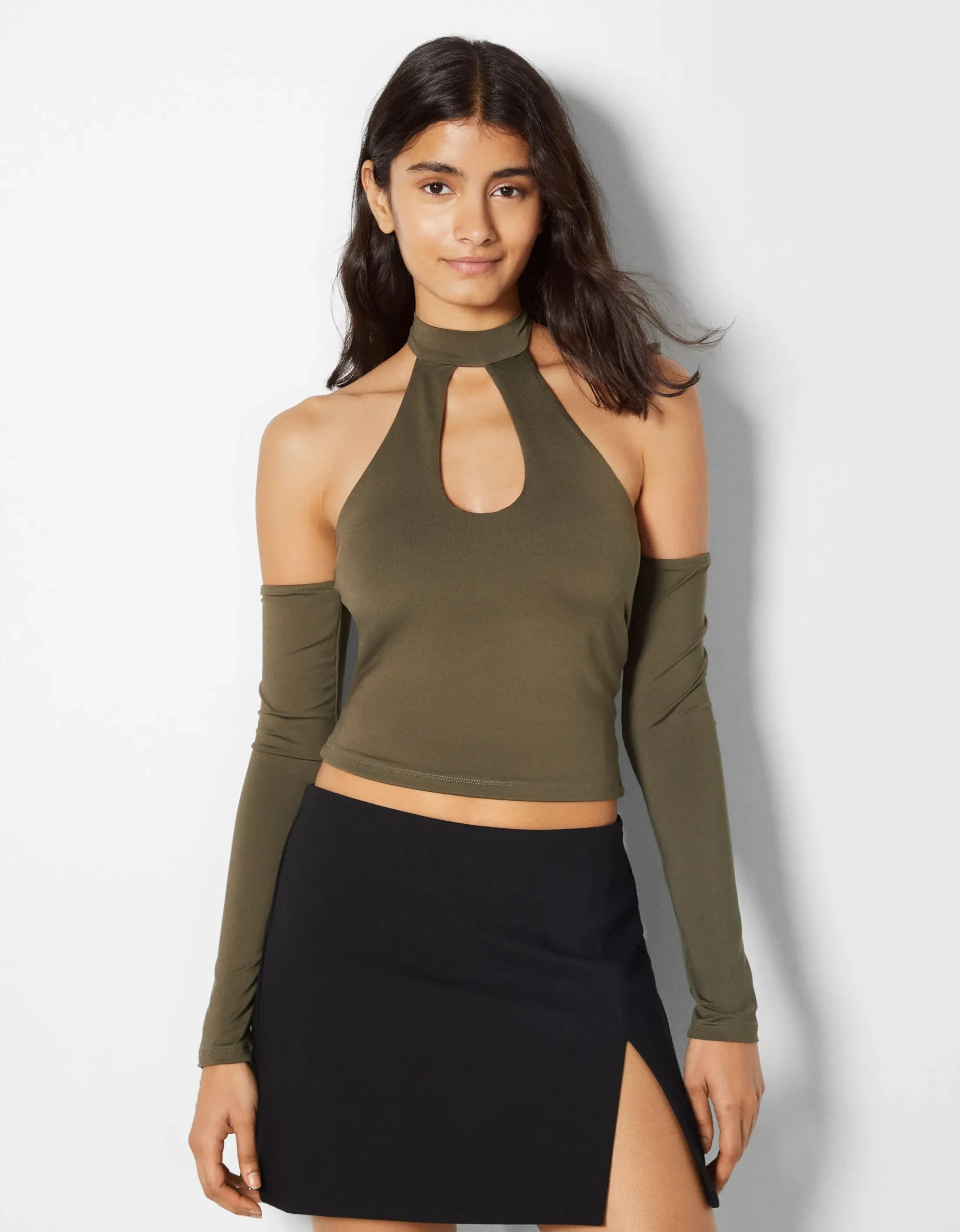 FEMME BERSHKA Tee-shirts*T-shirt à manches longues cut out