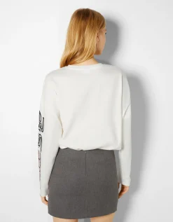 FEMME BERSHKA Pulls*T-shirt à manches longues imprimé