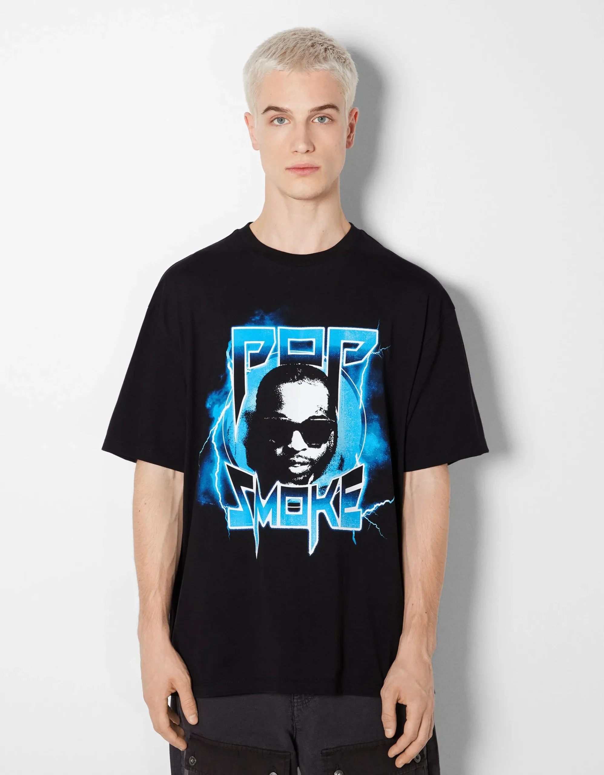 HOMME BERSHKA Vêtements*T-shirt boxy fit Pop Smoke