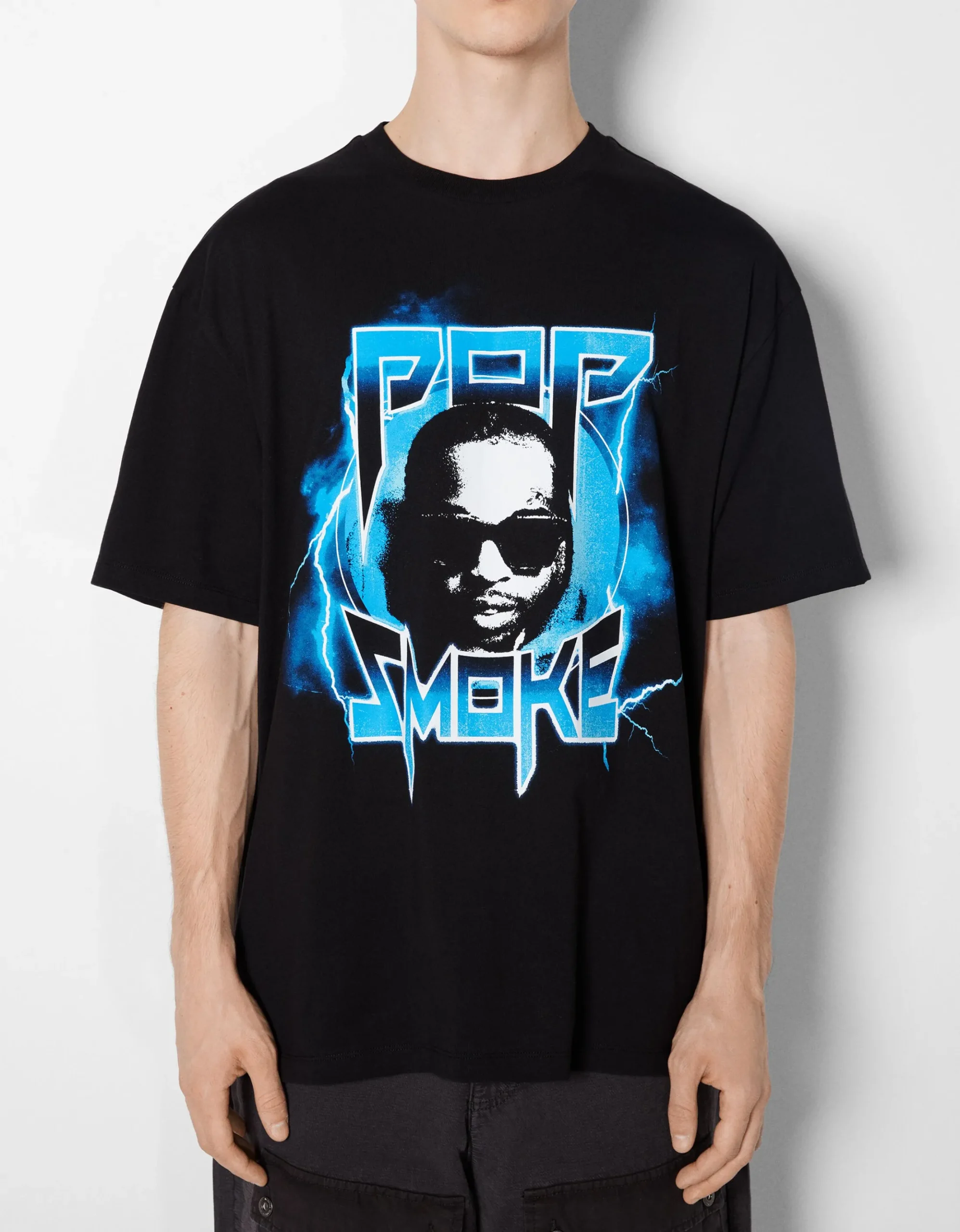 HOMME BERSHKA Vêtements*T-shirt boxy fit Pop Smoke