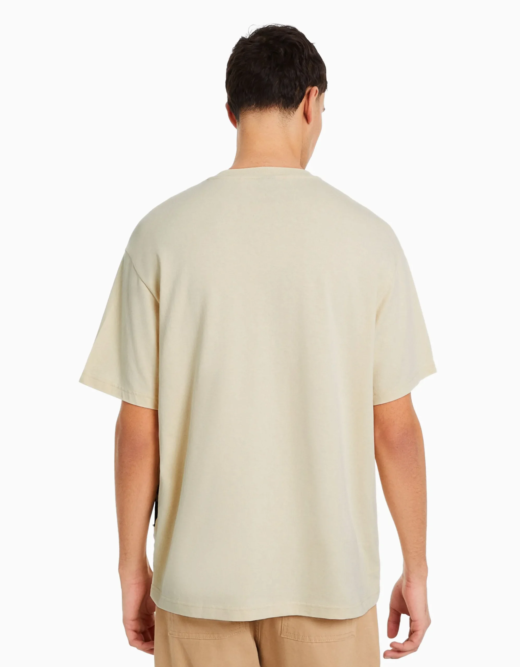 HOMME BERSHKA Vêtements*T-shirt boxy manches courtes imprimé