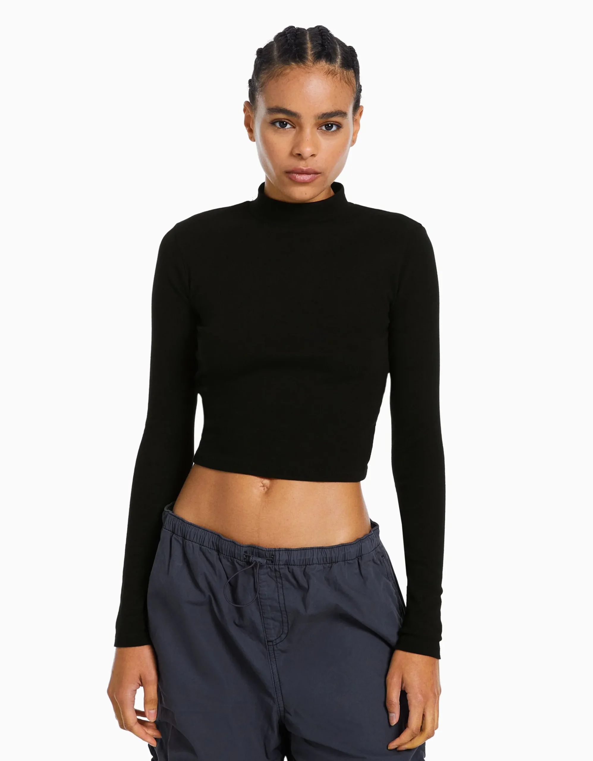 FEMME BERSHKA Tee-shirts*T-shirt col roulé manches longues