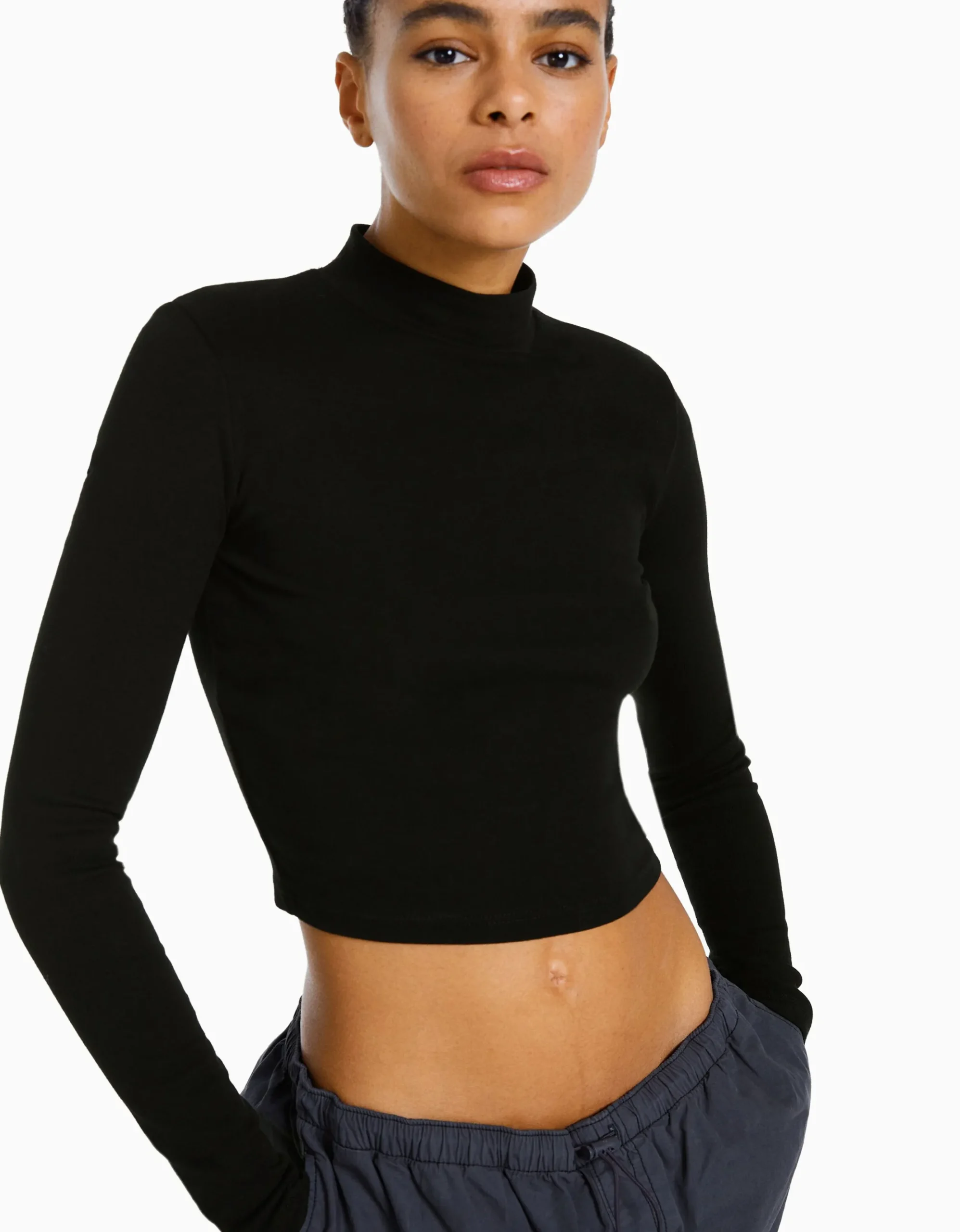 FEMME BERSHKA Tee-shirts*T-shirt col roulé manches longues