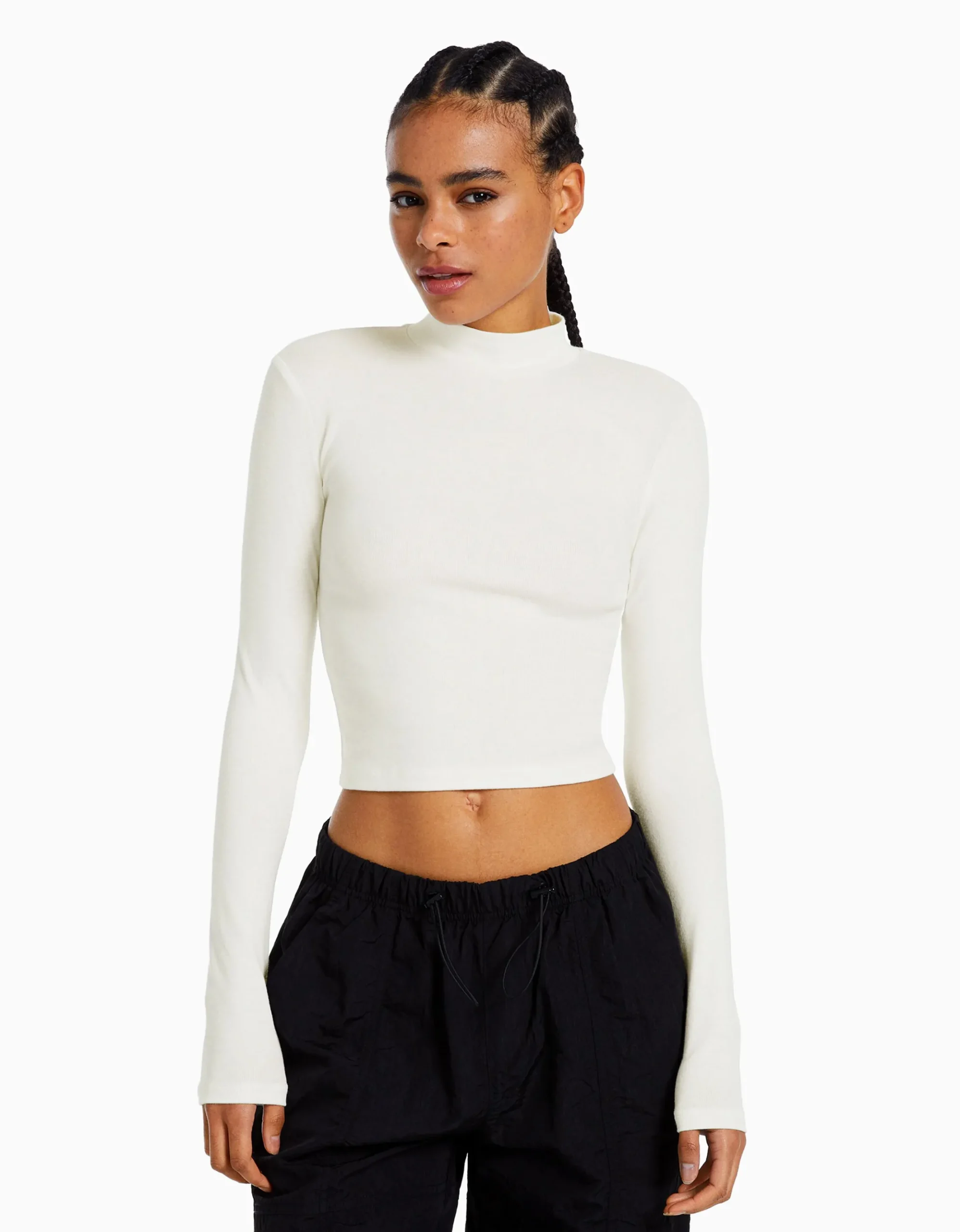 FEMME BERSHKA Tee-shirts*T-shirt col roulé manches longues