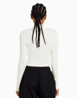 FEMME BERSHKA Tee-shirts*T-shirt col roulé manches longues