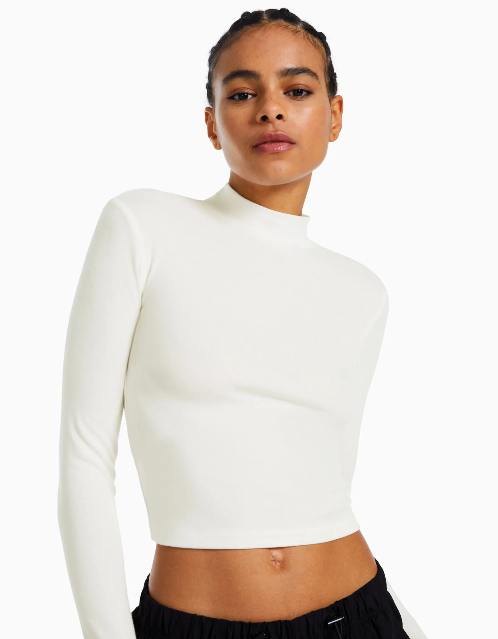 FEMME BERSHKA Tee-shirts*T-shirt col roulé manches longues