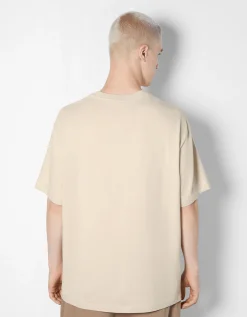 HOMME BERSHKA Tee-shirts*T-shirt manches courtes boxy imprimé racing