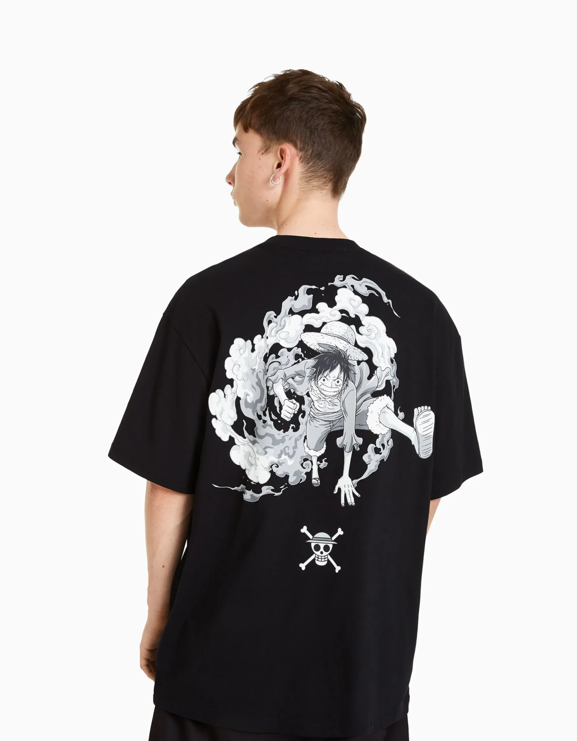 HOMME BERSHKA Vêtements*T-shirt manches courtes boxy fit imprimé One Piece