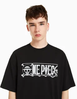 HOMME BERSHKA Vêtements*T-shirt manches courtes boxy fit imprimé One Piece