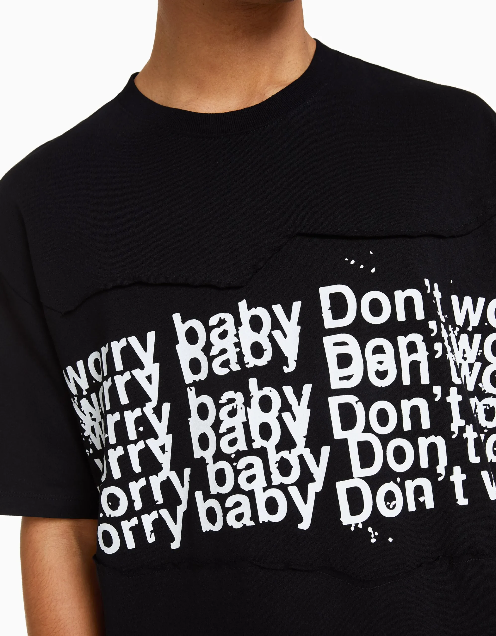 HOMME BERSHKA Vêtements*T-shirt manches courtes boxy fit empiècements