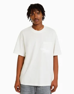 HOMME BERSHKA Vêtements*T-shirt manches courtes boxy fit poche