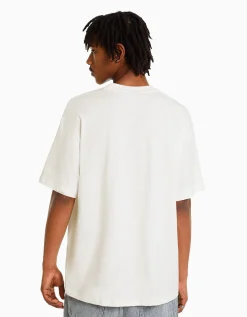 HOMME BERSHKA Vêtements*T-shirt manches courtes boxy fit poche